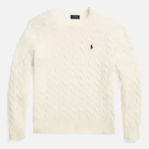 Image of Polo Ralph Lauren Mens Wool & Cashmere Cable Knitted Jumper - Andover Cream - XXL