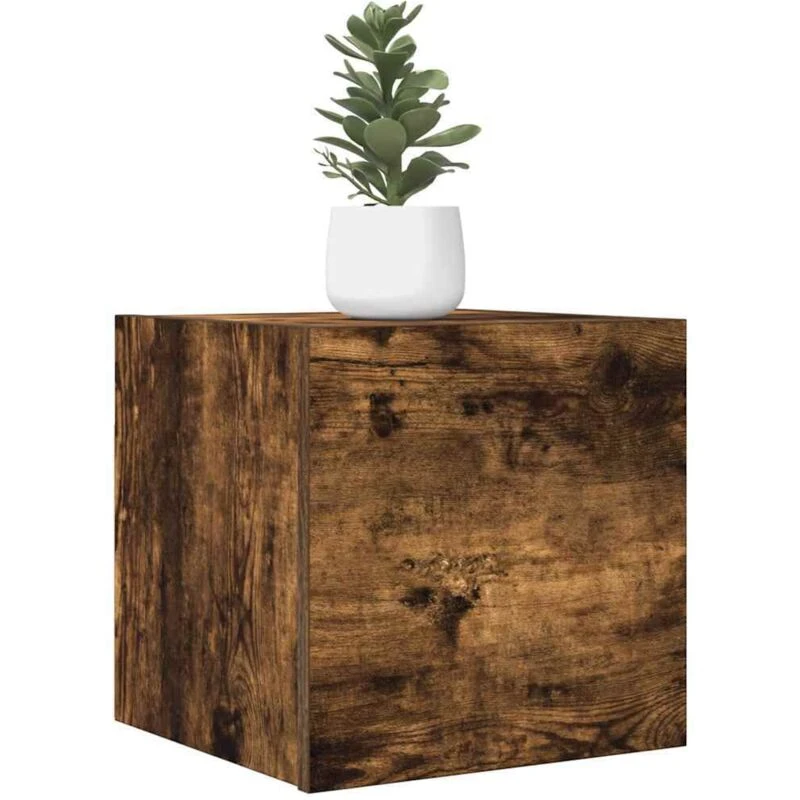 Image of Vidaxl Wall Mounted TV Cabinet Smoked Oak 30.5X30X30 Cm, Brown 815135