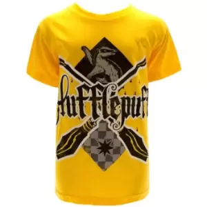 Image of Harry Potter Childrens/Kids Hufflepuff T-Shirt (11-12 Years) (Yellow/Black)