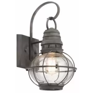 Image of Elstead Bridge Point - 1 Light Medium Outdoor Wall Lantern Zinc IP44, E27