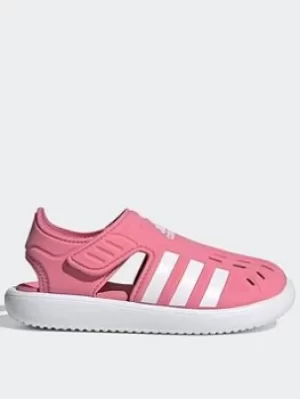 Image of adidas Summer Closed Toe Water Sandals, Pink/White, Size 2 Older