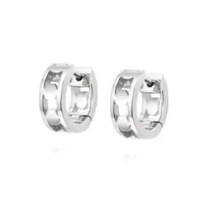 Image of Daisy London Jewellery 925 Sterling Silver Stevie Huggie Hoop Earrings Sterling Silver
