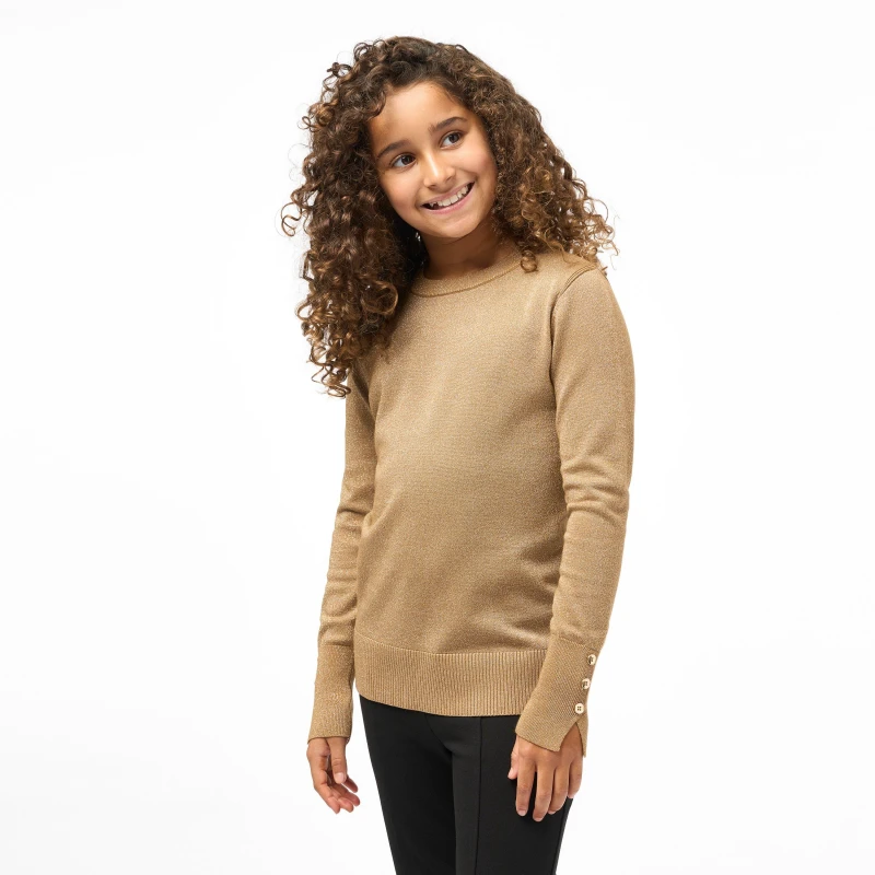 Image of Biba Junior Girls Biba Soft Shimmer Jumper - Gold Gold S