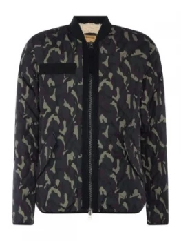 Image of Mens True Religion Camo Fleece Lined Bomber Jacket Camo