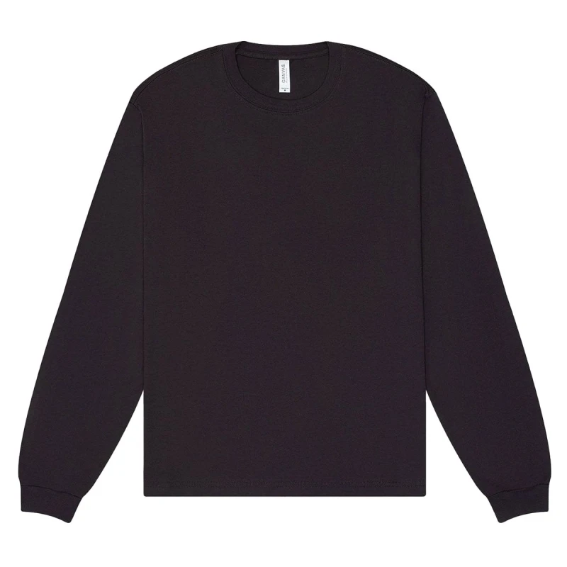 Image of Bella + Canvas Mens Heavyweight Boxy Long-Sleeved T-Shirt in Dark Grey Size: Medium Dark Grey Male M