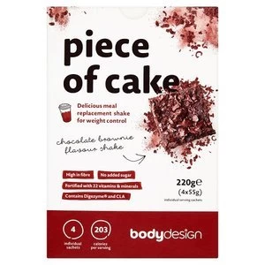 Image of Body Design Meal Replacement Shake Chocolate Brownie 4x 55g