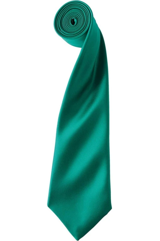 Image of Premier Premier Colours Satin Tie in Emerald Emerald One Size Unisex 5063470722853