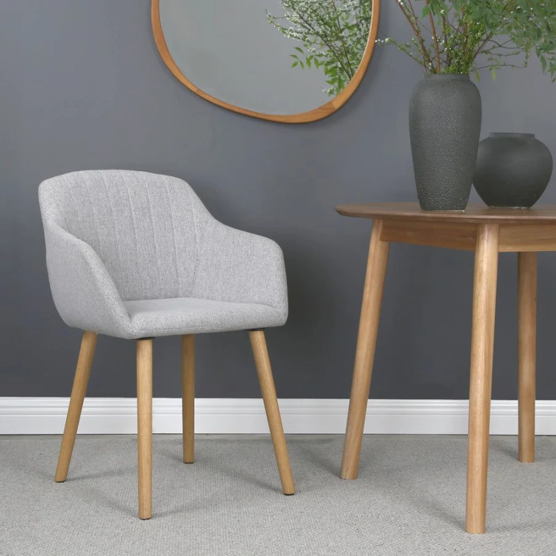 Image of Home Garden Direct Luciano Upholstered Armchair in Premium Textured Linen in Grey Grey Unisex