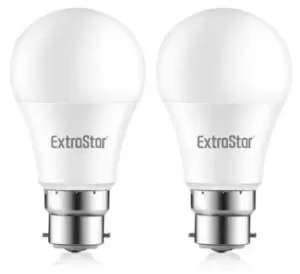 Image of 9W LED Globe Bulb B22 Warm White 3000K, pack of 2