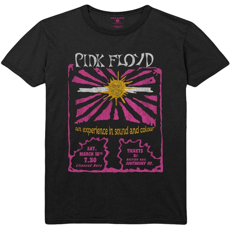 Image of Pink Floyd Pink Floyd Men Sound & Colour Cotton T-Shirt in Black Size: large Black L Male 5063300171103