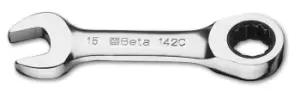Image of Beta Tools 142 C19 Stubby/Short Ratchet Combination Wrench 19 x 19mm 001420119