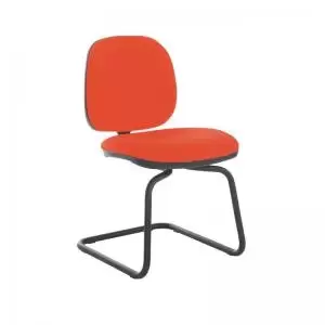 Image of Jota fabric visitors chair with no arms - Tortuga Orange