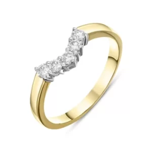 Image of 18ct Yellow Gold Diamond Five Stone V Set Eternity Ring