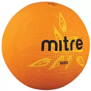 Image of Mitre Oasis 18 Panel Netball (orange/Yellow/Black, 5)