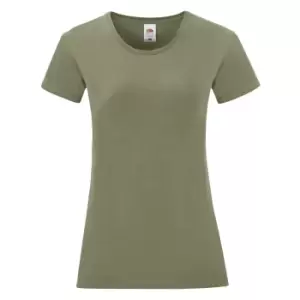 Image of Fruit Of The Loom Womens/Ladies Iconic T-Shirt (L) (Classic Olive Green)