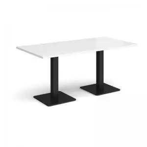 Image of Brescia rectangular dining table with flat square Black bases 1600mm x