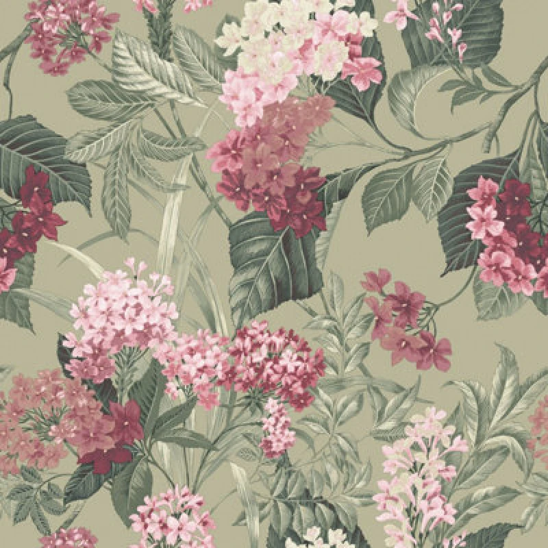 Image of Belgravia Misaki Bloom Sage/pink Floral Wallpaper 2321