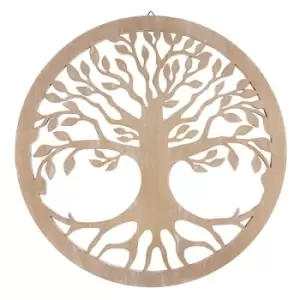 Image of Large Wooden Tree of Life Silhouette Wall Decoration