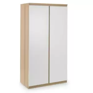 Image of Julian Bowen Jupiter 2 Door Wardrobe Oak & White