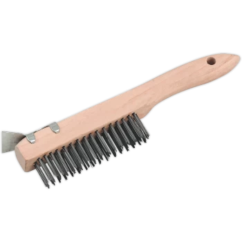 Image of Sealey Wire Brush and Scraper 4 Rows