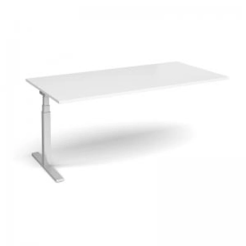 Image of Elev8 Elev8 Touch boardroom table add on unit 2000mm x 1000mm - silver frame, white top White EVTBT20-AB-S-WH