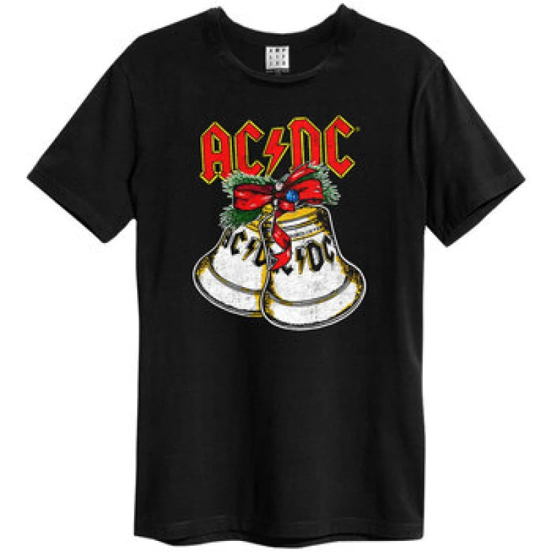 Image of Amplified Amplified Men Jingle Bells AC DC Christmas T-Shirt in Black Size: 2X-large Black XXL Male 5059699797505