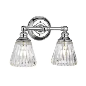 Image of Keynes 2 Light Wall Light Polished Chrome IP44