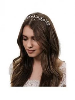 Image of Jon Richard Crystal Flower And Pearl Wave Headband