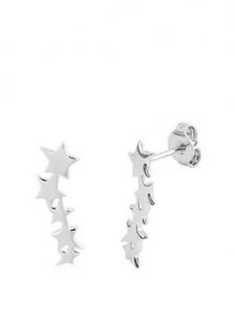 Image of The Love Silver Collection Sterling Silver Polished Five Star Constellation Stud Earrings