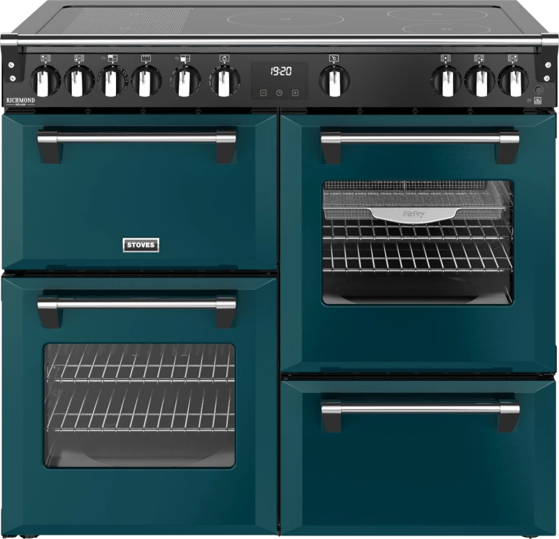 Image of Stoves Richmond Deluxe 100Ei 100cm wide Electric Range Cooker with Induction Hob - Deep Marine - A Rated