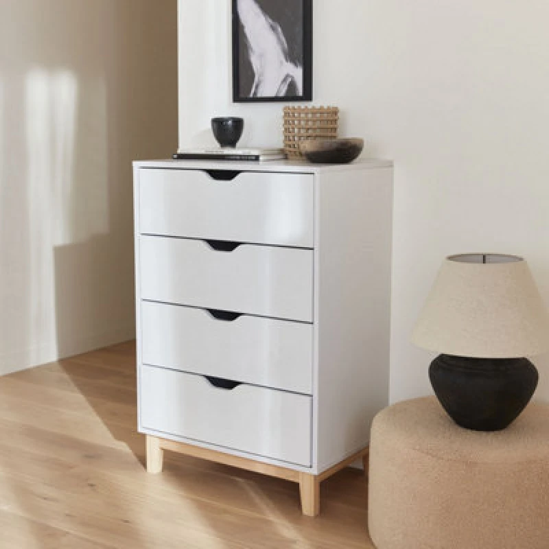 Image of sweeek 4-drawer Scandi-style Chest White
