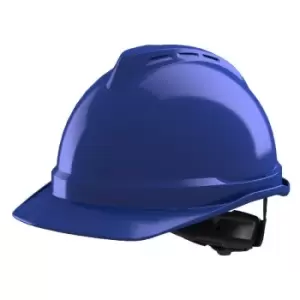 Image of MSA V-Gard 500 Vented Safety Helmet with Fas-Trac III Suspension and- you get 20 - Blue