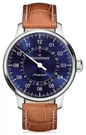 Image of MeisterSinger Mens Classic Plus Perigraph Brown Leather Watch