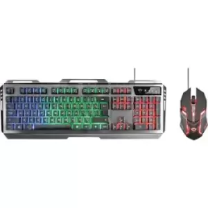 Image of Trust GXT845 Tural USB Gaming keyboard and mouse set Backlit, USB port German, QWERTZ, Windows Black