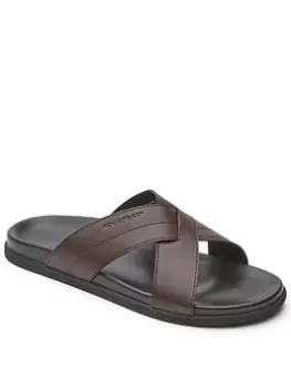 Image of Rockport Darron Slide Sandal, Dark Brown, Size 9, Men
