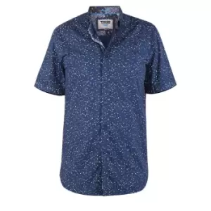 Image of Duke Mens Findon D555 Micro-Dot Short-Sleeved Shirt (8XL) (Navy/White)