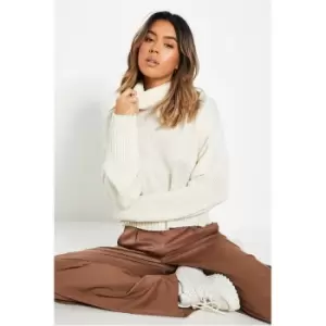Image of I Saw It First Recycled Roll Neck Crop Jumper - Brown