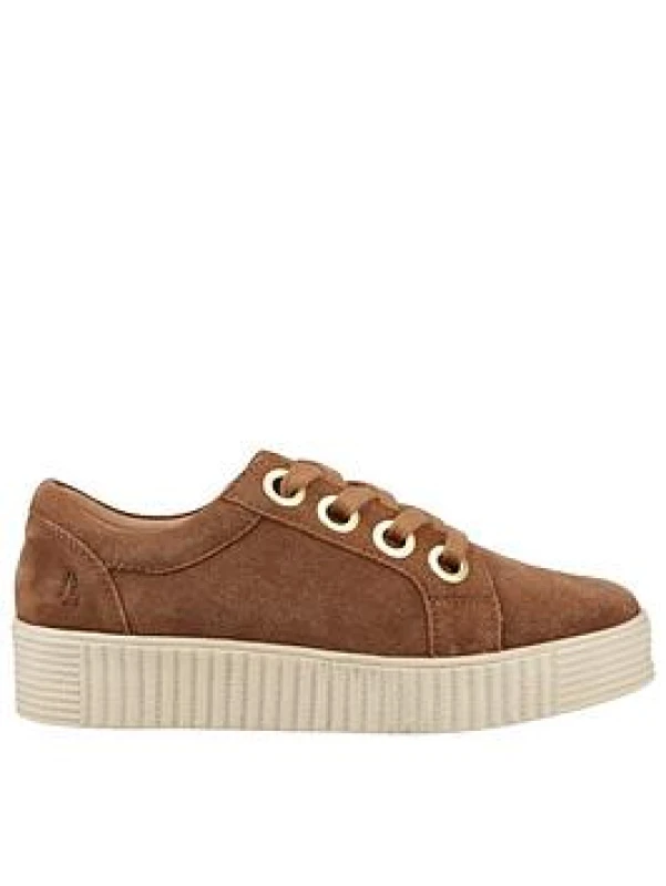 Image of Hush Puppies Tamsin Suede Trainer Tan