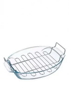 Image of Pyrex Oval Roaster With Rack