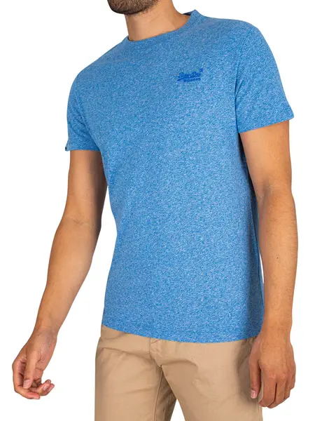 Image of Superdry Fresh Blue Grit Organic Cotton Essential Logo T-Shirt
