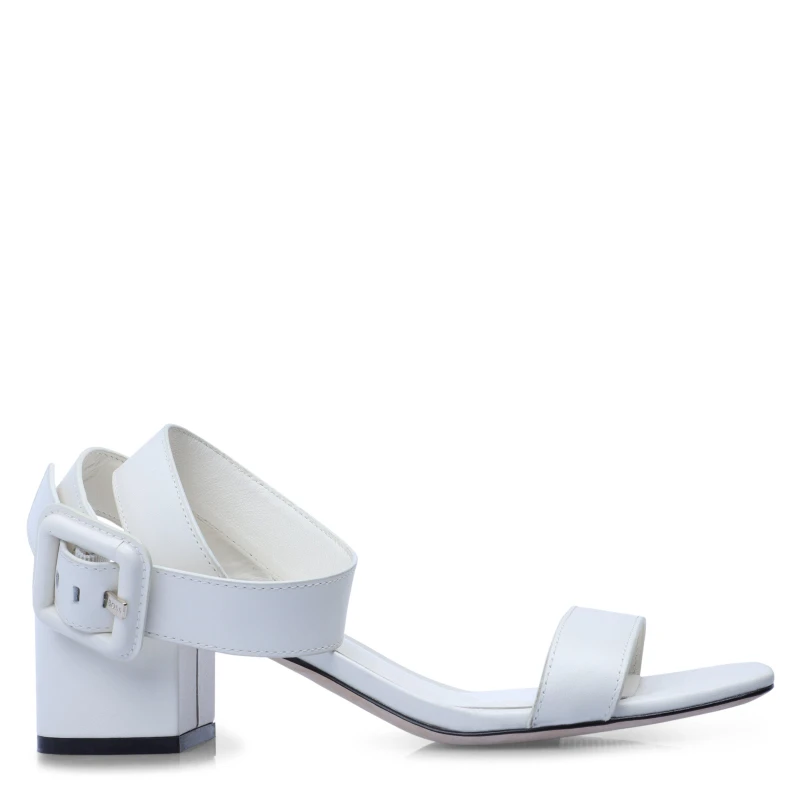 Image of Boss Womens Charlize Sand Heeled Sandals Open White female 3 (36)
