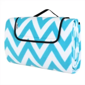 Image of Picnic Blanket Turquoise/White 2x2m with Handle