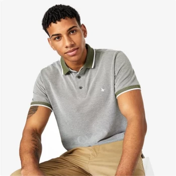 Image of Jack Wills Kelvington Tipped Pique Polo - Khaki