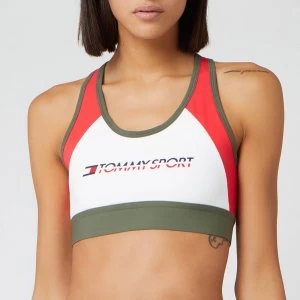 Image of Tommy Sport Womens Blocked Mid Support Bra - Bijou Blue - M