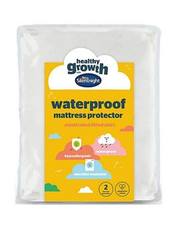 Image of Silentnight Healthy Growth Waterproof Mattress Protector White SINGLE (90 x 190cm)