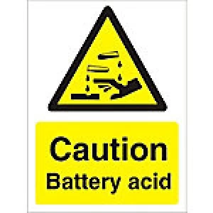 Image of Warning Sign Battery Acid Plastic 40 x 30 cm