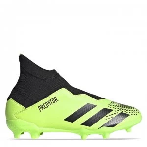 Image of adidas Predator 20.3 Laceless Childrens FG Football Boots - SignGreen/Black