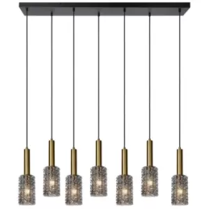 Image of Lucide CORALIE - Bar Pendant Light - 7xE27 - Matt Gold, Brass