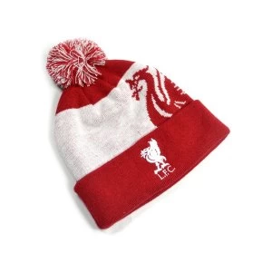 Image of Liverpool Ski Bobble Knitted Hat Quick Check Red White