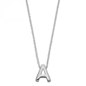 Image of Initial A Plain Silver Initial Necklace N4428